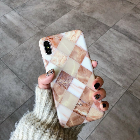Simple Square marble phone Cases